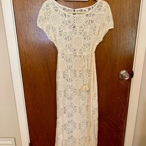 ANTHRO Lilka Bellflower Maxi Lace Dress